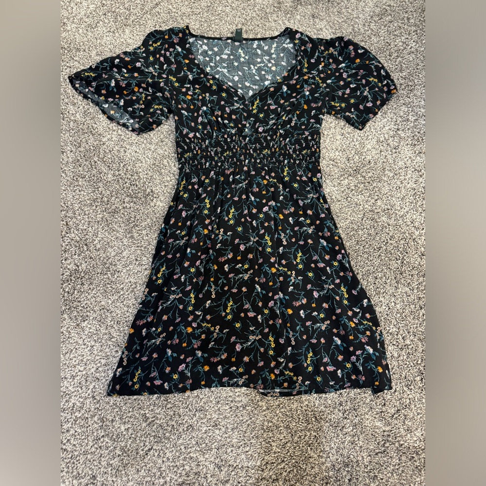 black floral dress